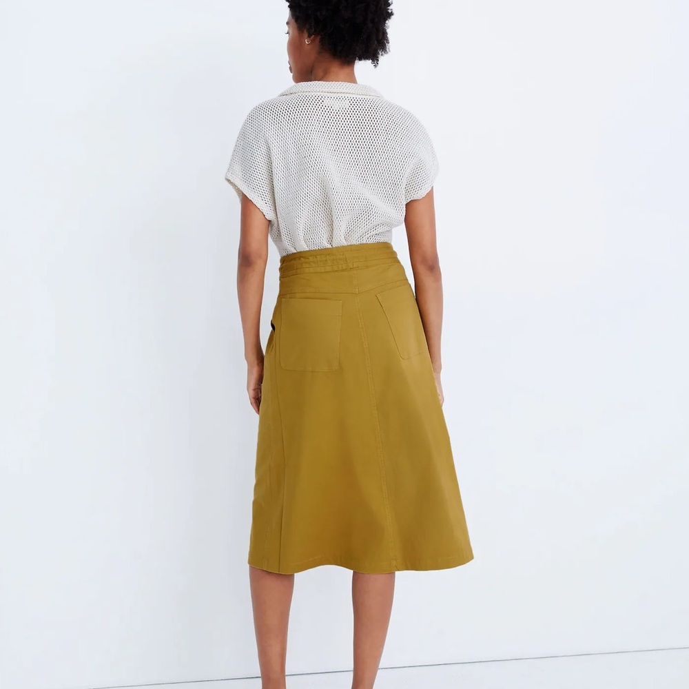Madewell Women’s Tie-Waist Utility Midi Skirt - Picture 3 of 9